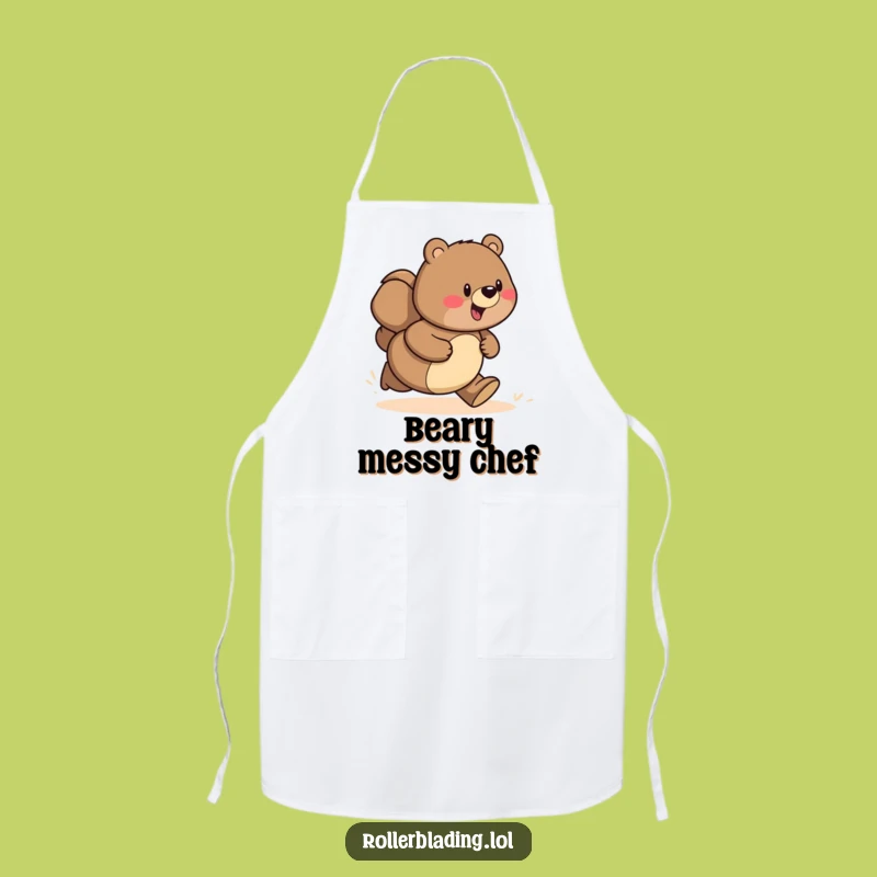 Funny Bear Speeding Apron: Cook with Speed and Pride - Great Chef Gift