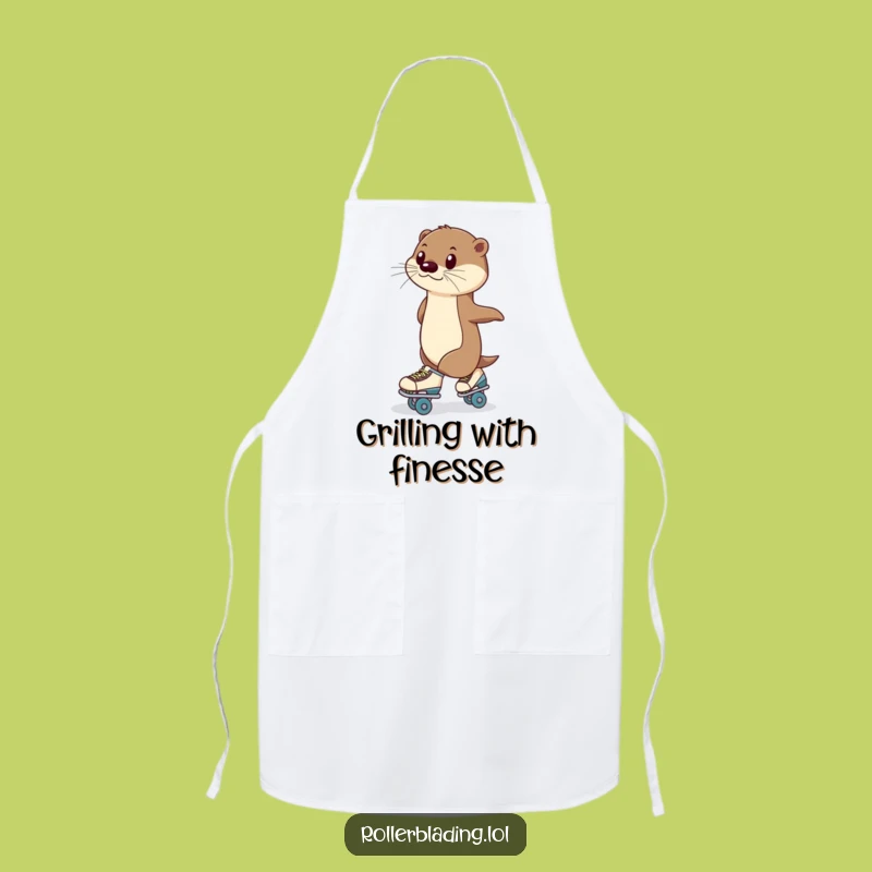 Funny Otter Roller Skating Apron: Cook with Poise and Hilarious Flair