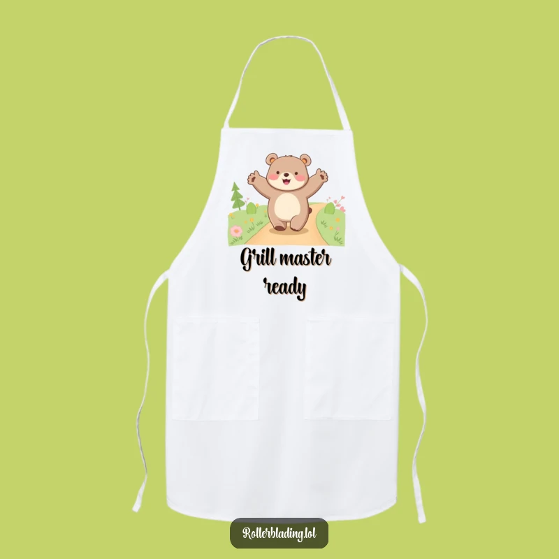 Funny Happy Bear Cruising Apron: Cook with Joyful Adventure