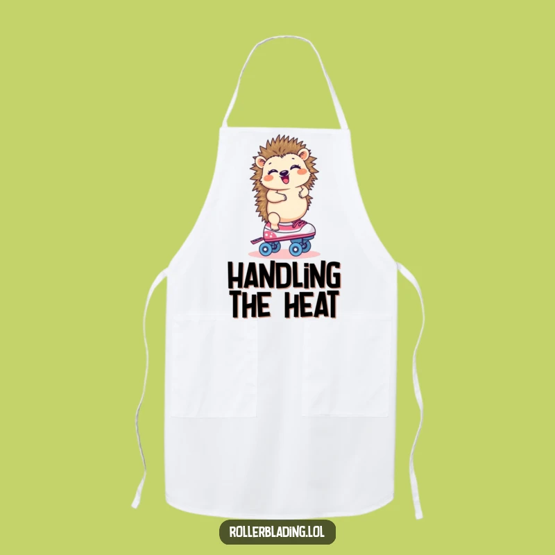 Funny Hedgehog Roller Skating Apron: Cook with Quirky Charm