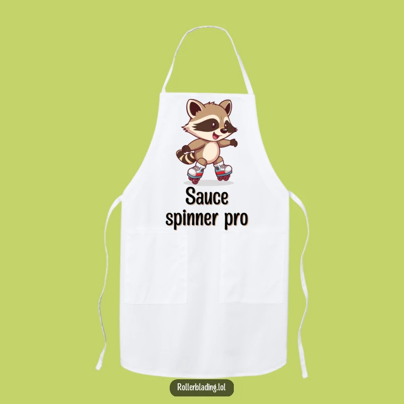 Funny Raccoon Skater Apron: Kitchen Fun, Perfect Gift for Playful Cooks