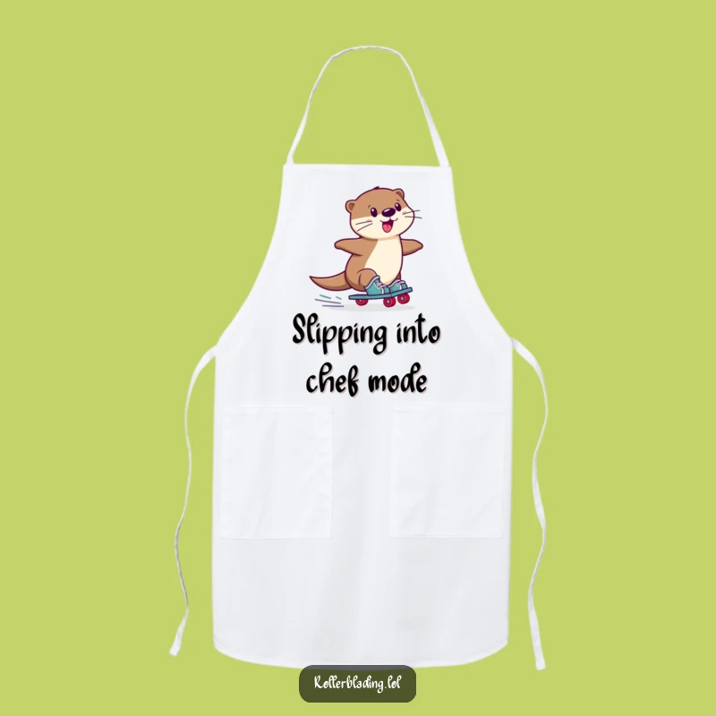 Funny Otter Roller Skate Apron: Cook Up Fun with a Wobbly Slide