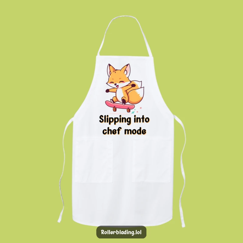 Funny Fox Skater Apron: Cook Up Fun with a Cool Trick Design