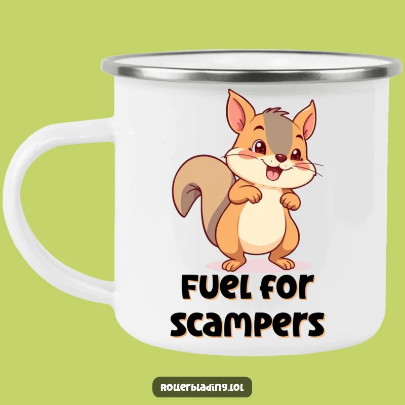 Adventure Ready Funny Squirrel Roller Skating Camping Mug: Nutty Escapades