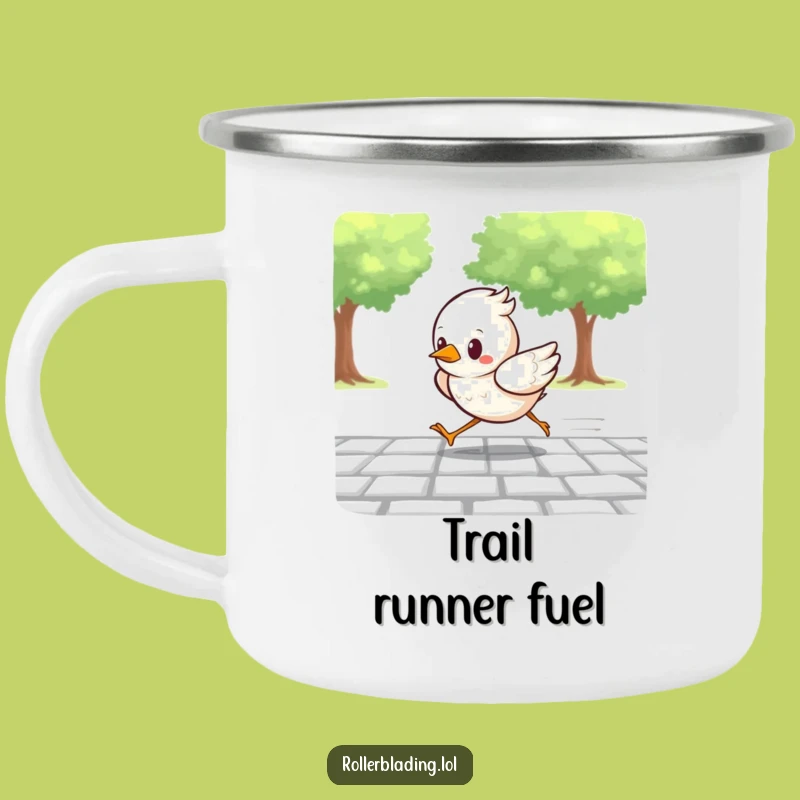Funny Determined Bird Camping Mug: Fast-Paced Outdoor Fun