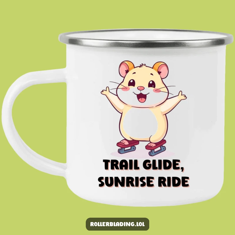 Funny Hamster Skating Camping Mug: Trailside Smiles Guaranteed - Perfect Gift