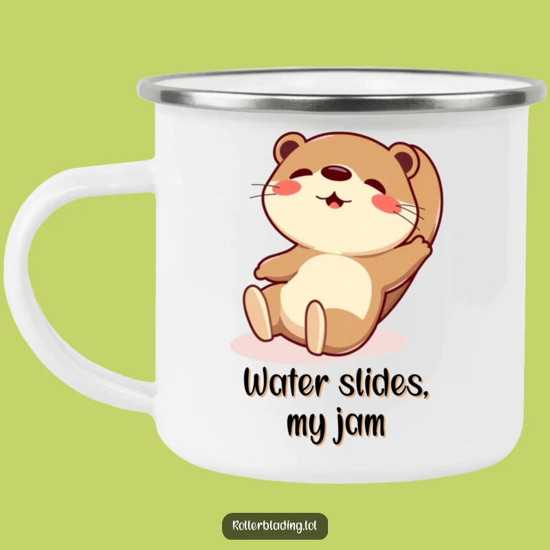 Funny Otter Sliding Camping Mug - Outdoor Playful Exaggerated Cup