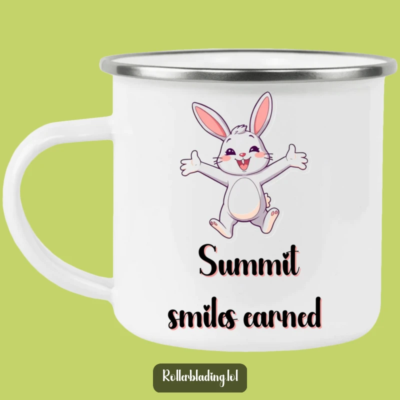 Funny Bunny Paraglider Camping Mug: Joyful Outdoor Adventures