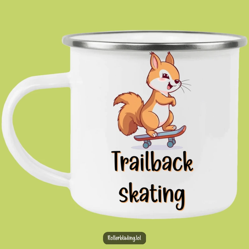 Funny Proud Squirrel Camping Mug: Confident Skating for Outdoors