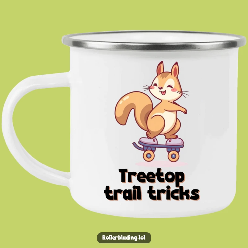 Funny Squirrel Roller Skate Camping Mug: Adventure Drinks with a Cheerful Balancer