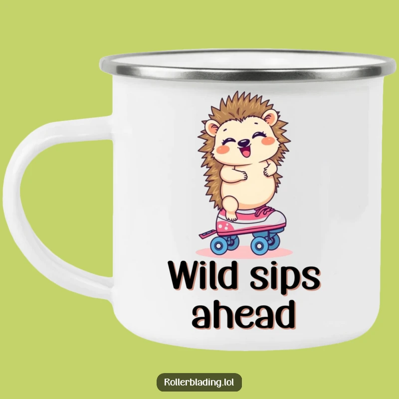 Adventure Ready Funny Hedgehog Roller Skating Camping Mug: Laughs Outdoors