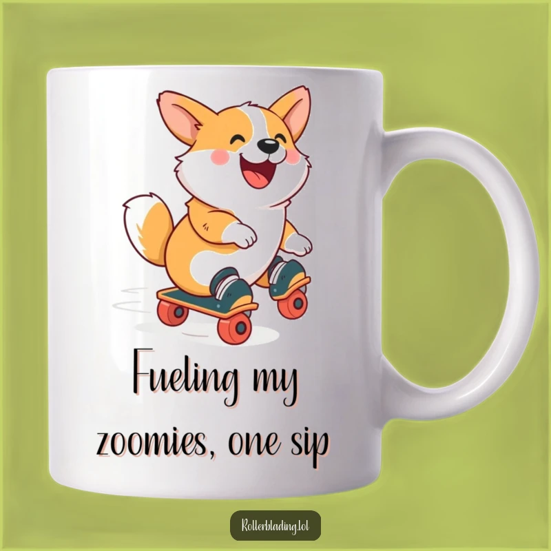 Funny Bouncy Corgi Roller Skate Mug: A Joyful Zooming Gift for Dog Lovers