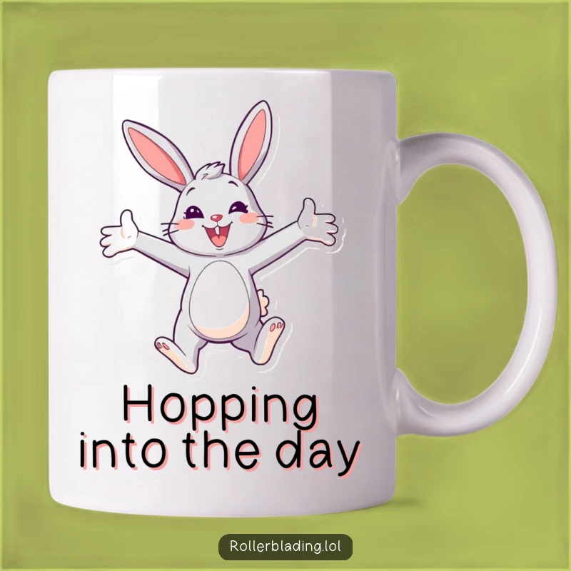 Funny Bunny Paraglider Mug: Joyful Flight Gift for Bunny Lovers