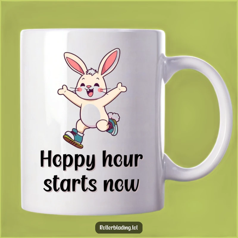 Funny Bunny Roller Skating Mug: Hopping Good Fun, Hilarious Gift!