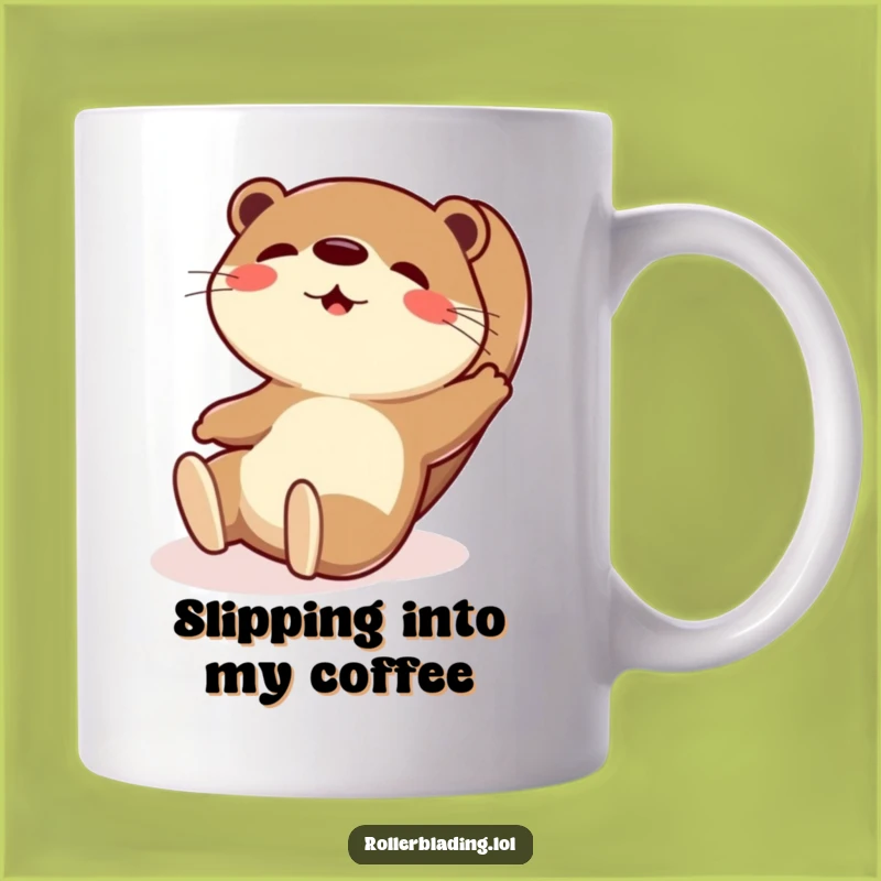Funny Otter Sliding Mug - Playful Exaggerated Character Gift