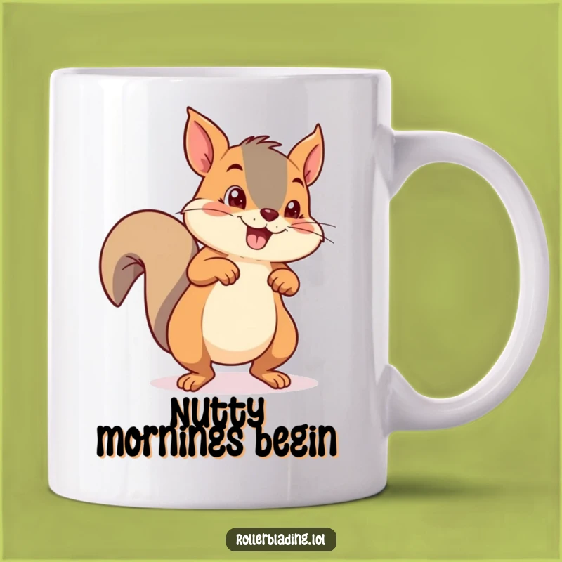 Funny Squirrel Roller Skating Mug: Mischievous Fun Gift for Skaters