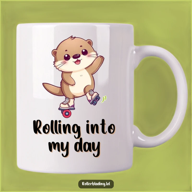 Funny Otter Roller Blade Trick Mug: Hilarious Action Gift for Fun Lovers