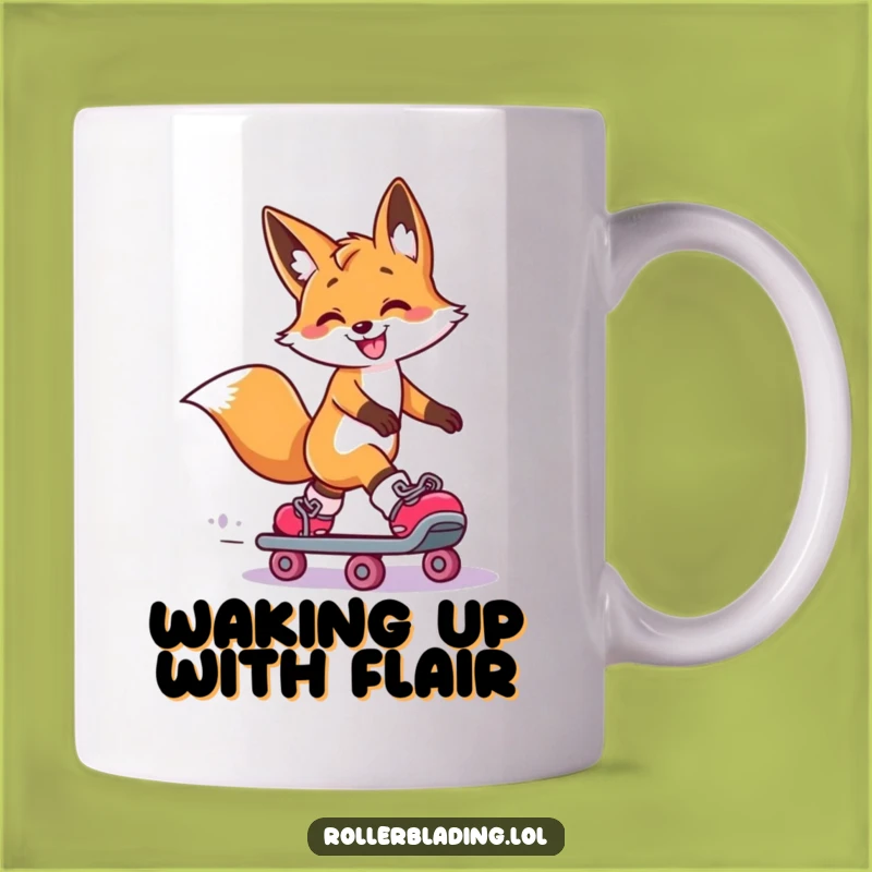 Funny Fox Roller Skate Slide Mug - Smooth Moves and Hilarious Gift