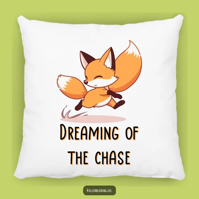 Funny Fox Roller Skating Pillow: Cozy Speed, Hilarious Comfort Gift!