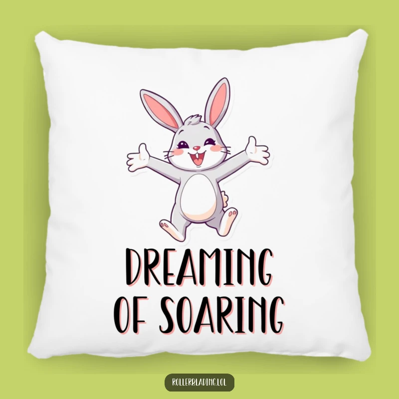 Funny Bunny Paraglider Pillow: Cozy Joyful Bunny Comfort