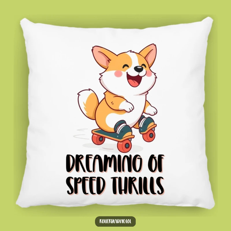 Funny Corgi Roller Skate Pillow: Cozy Comfort with a Joyful, Zooming Dog Design