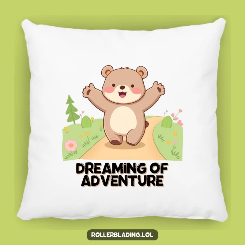 Funny Happy Bear Cruising Pillow: Comfy Journeys for Your Relaxation