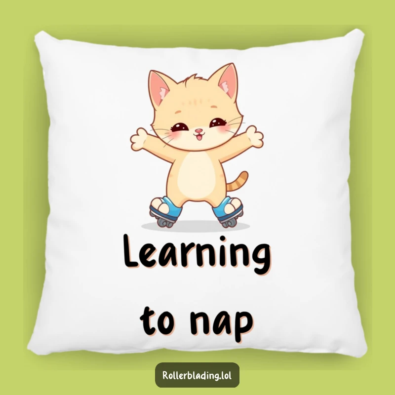 Funny Kitten Roller Skate Wobble Pillow - Soft Comfort with Adorable Humor Gift