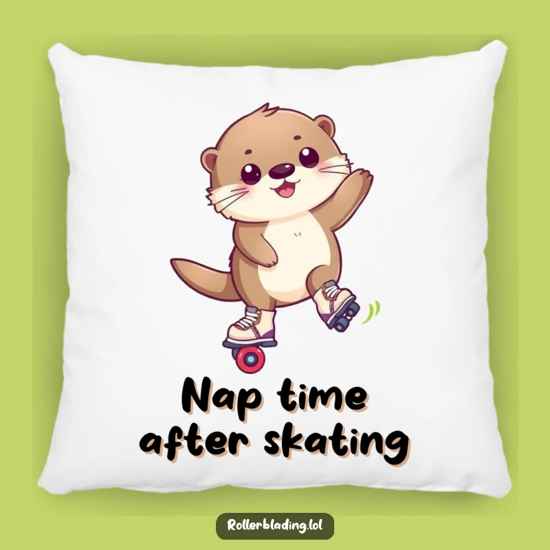 Funny Otter Roller Blade Comfort Pillow: Cozy Up with Cool Moves