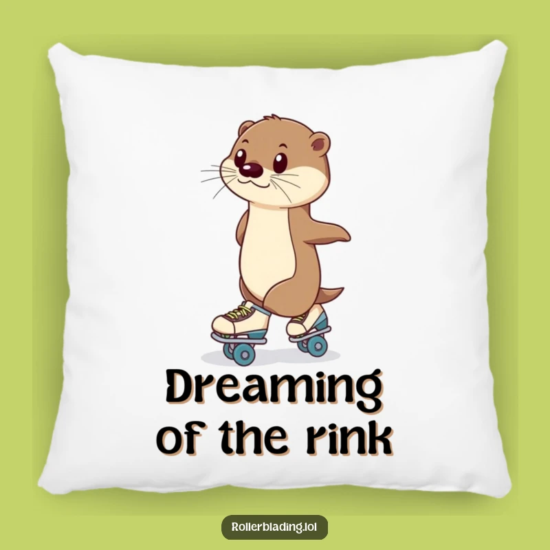 Funny Otter Roller Skating Pillow: Plush Comfort with a Poised, Hilarious Touch