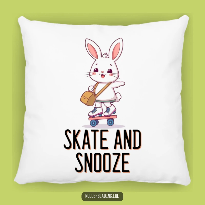 Funny Bunny Roller Skate Dream Pillow: Comfort Meets Determination