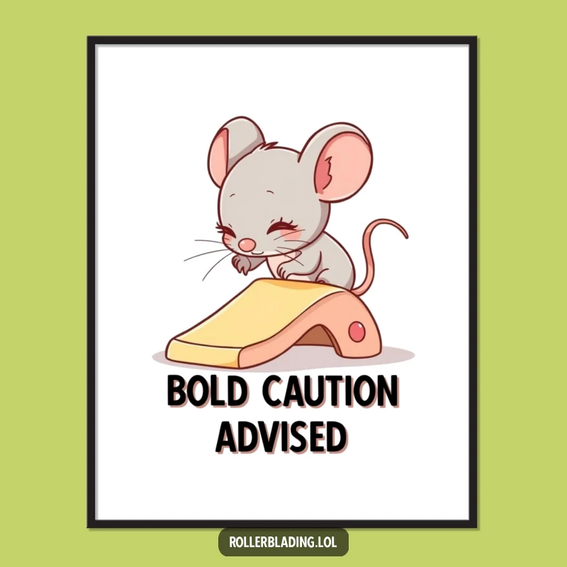 Funny Shy Mouse Sliding Digital Print - Cautious Pet Art, Download