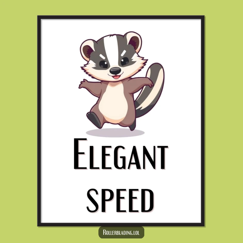 Funny Spinning Badger Digital Print - Whimsical Wall Art, Dynamic Gift