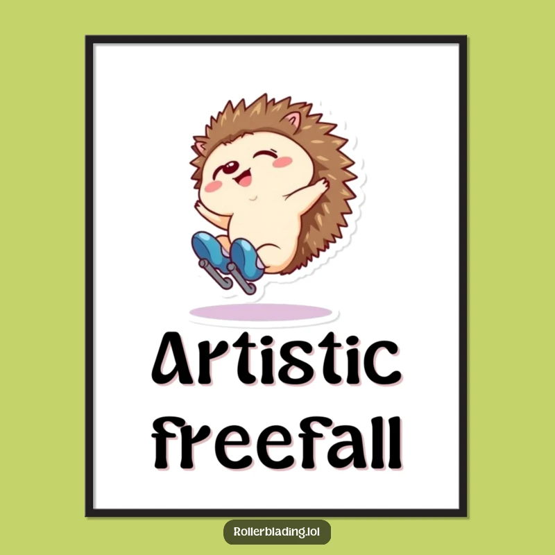 Funny Hedgehog Fall Digital Art: Clumsy Wall Decor, Perfect Gift Download