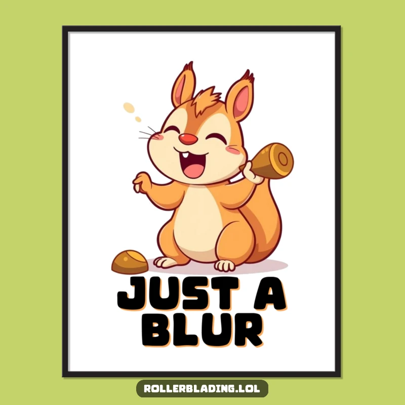 Funny Squirrel Digital Art - Frame Your Hilarious Gift of Speed