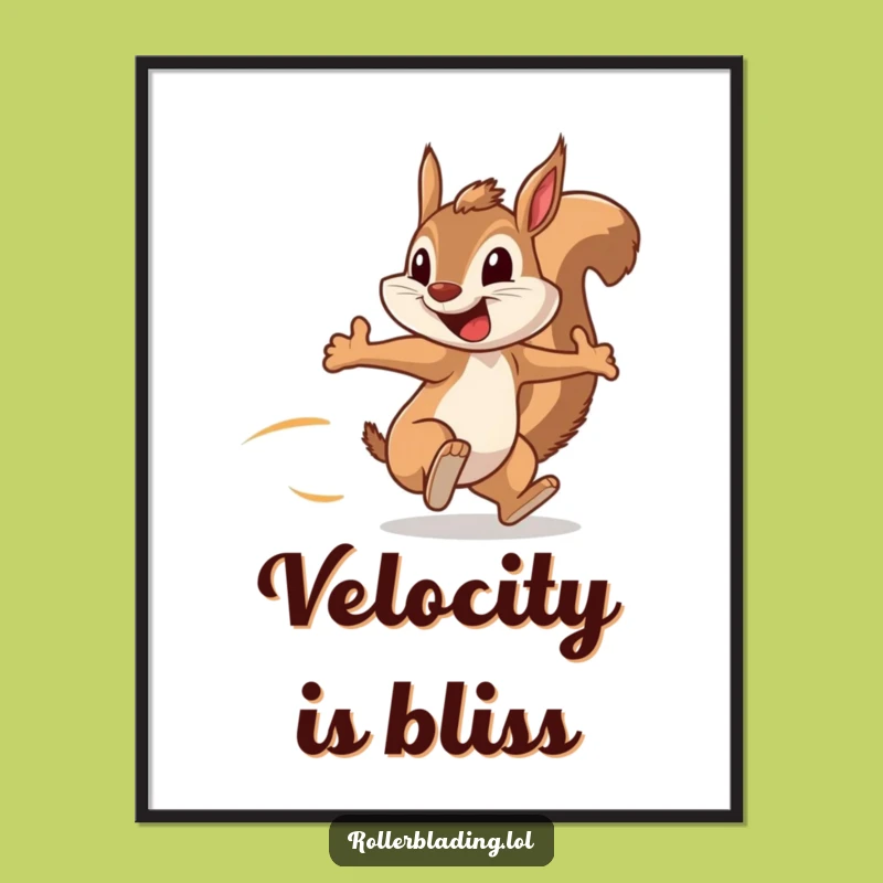 Funny Squirrel Speedster Digital Art: Download Energy and Laughter for Your Walls