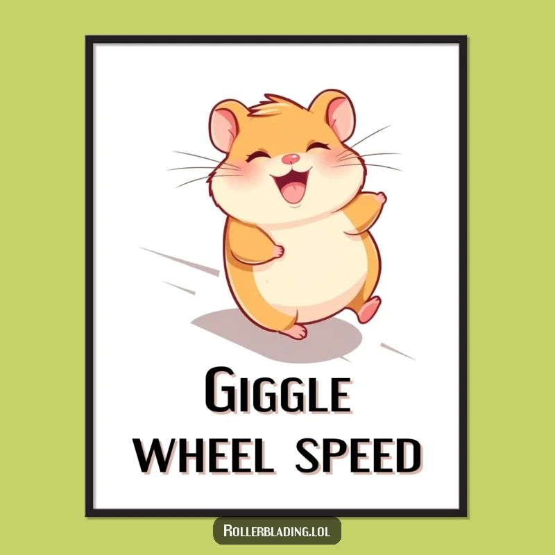 Funny Giggling Hamster Digital Art - Speeding Downhill for Instant Joy