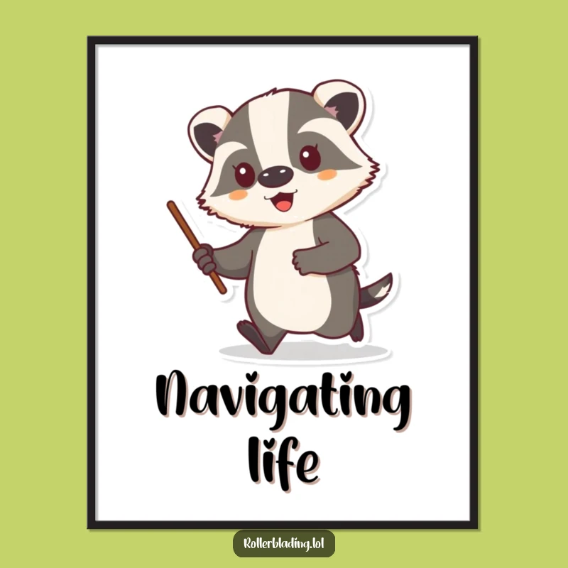 Funny Badger Cruise Digital Art - Instant Download, Proud Character, Unique Gift