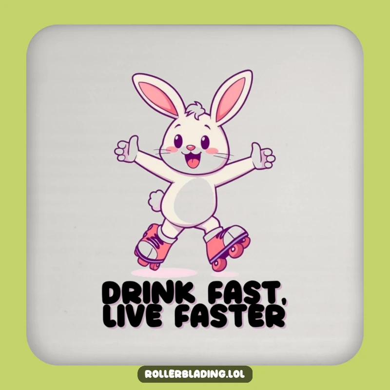 Funny Bunny Roller Skate Coaster Set - Protect Surfaces with Playful Charm Gift