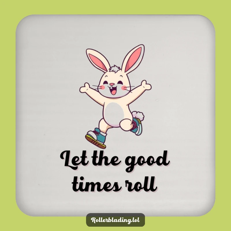 Funny Bunny Roller Skating Coaster: Playful Jumps, Hilarious Table Protector Gift!