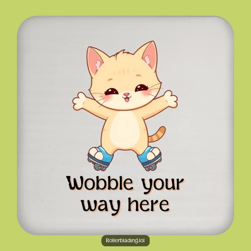 Funny Kitten Roller Skate Wobble Coaster Set - Protect Surfaces with Adorable Charm Gift