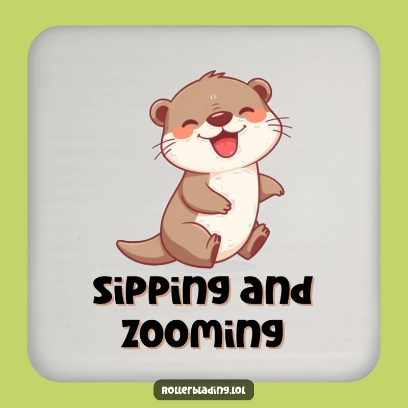 Funny Otter Grin Coaster - Cheerful Bar Gift, Protects Surfaces
