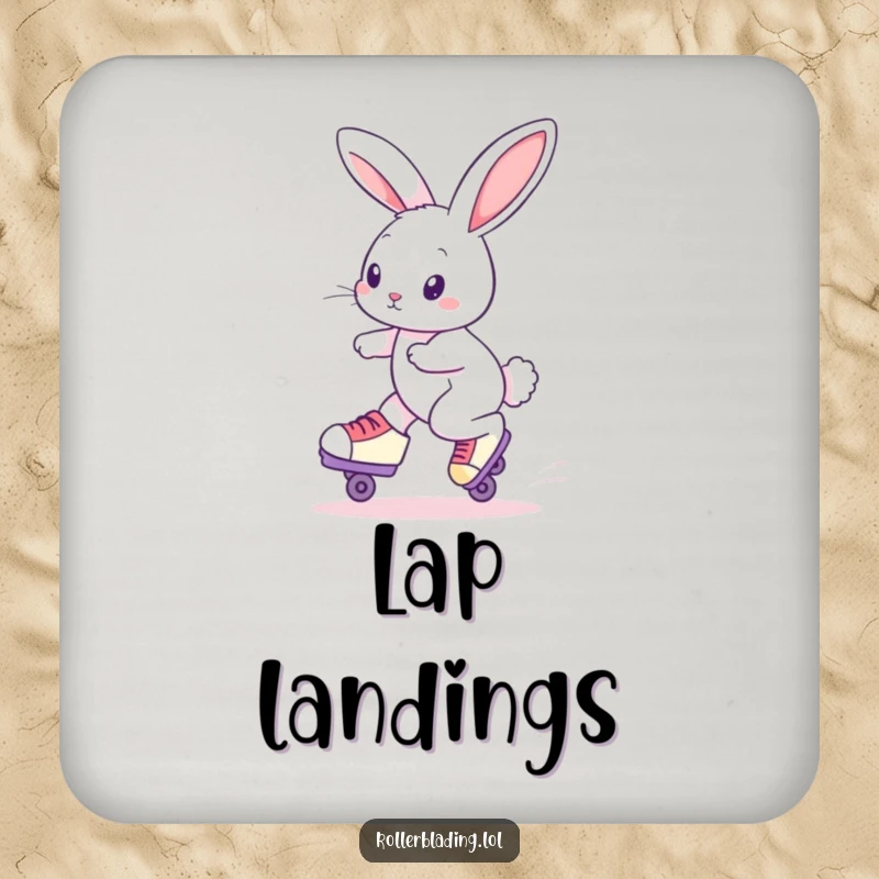 Funny Roller Skating Rabbit Coaster: A curious rabbit skates, protecting surfaces with a touch of whimsical charm.