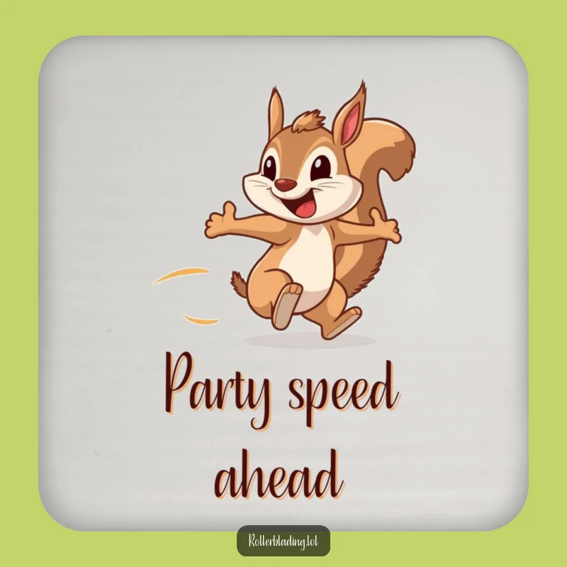 Funny Squirrel Speedster Coasters: Protect Surfaces with This Hilarious Energetic Decor