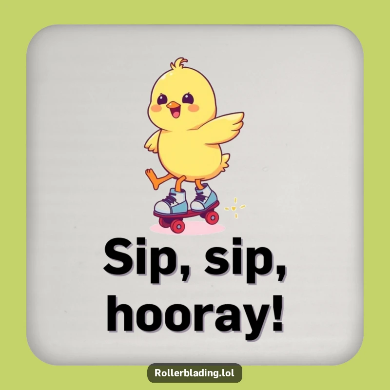 Protect Surfaces Funny Chick Roller Skating Jump Coaster: Fun Drink Decor