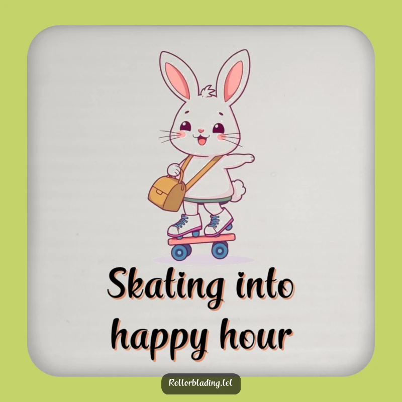Funny Bunny Roller Skate Coaster: Balance Your Drinks with Humor