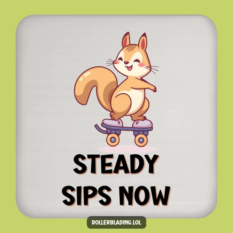 Funny Squirrel Roller Skate Coaster: Protect Surfaces with Cheerful Balance