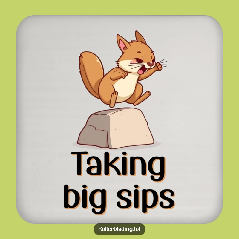 Funny Squirrel Jump Coaster - Motivational Bar Gift, Protects Surfaces