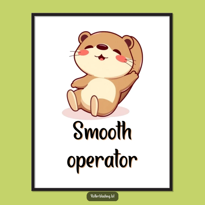 Funny Otter Sliding Poster - Playful Exaggerated Wall Art