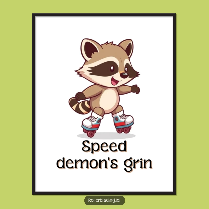Funny Raccoon Skater Poster: Action Art, Perfect Gift for Wall Decor
