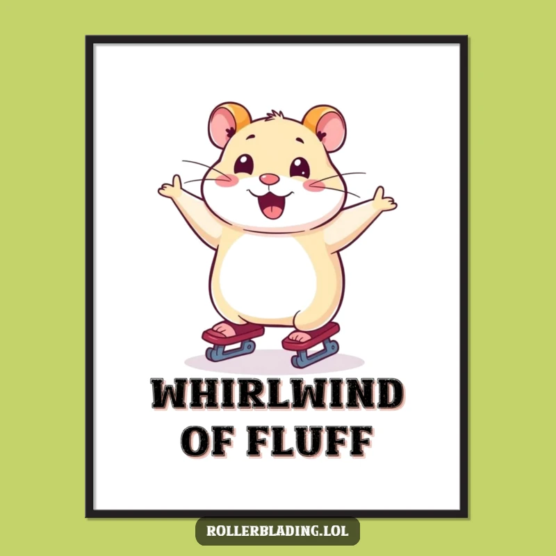 Funny Hamster Skating Poster: Bring Graceful Fun to Your Walls - Unique Gift